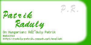 patrik raduly business card
